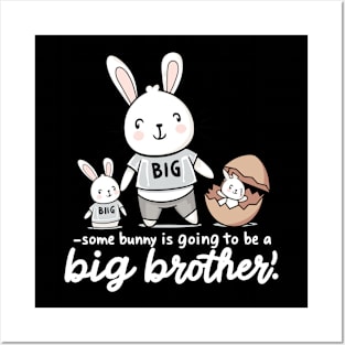 Big Brother Announcement Cute Bunny Family Design Posters and Art